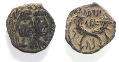 Ancient Coins - NABATAEA. Aretas IV, with Shaqilat. 9 BC- AD 40. AE 17