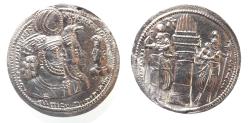 Ancient Coins - SASANIAN KINGS. Vahrām (Bahram) II, with Queen and Prince 4. AD 276-293. AR Drachm