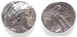 Ancient Coins - Seleukid Kings. Demetrios II (second reign, 129-126/5 BC) AR tetradrachm (27mm, 13.00g). Tyre mint. Dated SE 184 (129/8 BC).