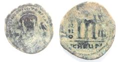 Ancient Coins - BYZANTINE. MAURICE TIBERIUS . AE FOLLIS COIN