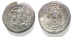 Ancient Coins - Sasanian Empire. Kavad I (first reign, AD 488-497). AR drachm (27mm, 3.60g) AY (Eran-khvarrah-Shapur) mint.