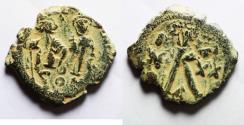Ancient Coins - Heraclius, with Heraclius Constantine. 610-641. Æ Half Follis