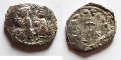 Ancient Coins - Byzantine Empire; Heraclius, with Heraclius Constantine. 610-641. AR Hexagram
