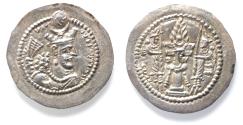 Ancient Coins - Sasanian Empire. Varhran V (Vahram) (420-438). AR Drachm