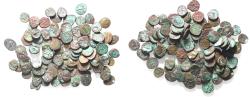Ancient Coins - LOT OF 100 AS FOUND: Arabia Felix. Himyarite Kingdom. 100 - 300 A.D. Rare copper Bucranium coins.