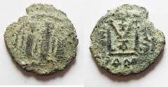 World Coins - ISLAMIC, Umayyad Caliphate. Uncertain period (pre-reform). AH 41-77 / AD 661-697. Æ Fals . Type III. Tabariyya (Tiberias) mint.