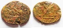 World Coins - Baisan Mint- Nysa-scythopolis: ISLAMIC. Ummayad Caliphate. Post reform series (AD 696-750). AE fals
