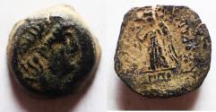 Ancient Coins - Seleukid Kings. Antiochos VII Sidetes (138-129 BC). AE 20mm, 9.22g. Seleukeia on the Tigris mint. Struck in SE 183 (130/29 BC).