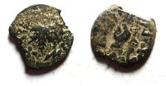 Ancient Coins - overstruck?: Judaea. Jewish War. First Revolt. AE Prutah. Year 2. 67/68 C.E.