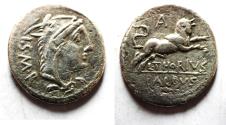 Ancient Coins - Roman Republic. L. Thorius Balbus, moneyer, c. 105 BC. AR denarius (19mm, 3.69g). Rome mint.