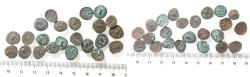 Ancient Coins - LOT OF 23 AS FOUND: Arabia Felix. Himyarite Kingdom. 100 - 300 A.D. Rare copper Bucranium coins.