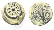 Ancient Coins - Judaea, Alexander Jannaeus, 103-76 BC, AE Prutah (Biblical Widow's Mites).