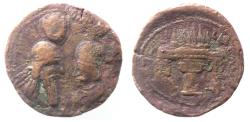 Ancient Coins - Sasanian Empire. Ardashir I (AD 223/4-240) with prince. AE 26