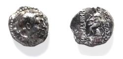 Ancient Coins - Seleukid Kings. Demetrios I Soter (162-150 BC). AR drachm (16mm, 3.70g). Ekbatana mint.