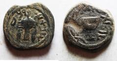 Ancient Coins - JUDAEA, Jewish War. 66-70 CE. Æ Eighth Shekel .