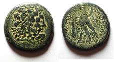 Ancient Coins - GREEK. Ptolemaic Kingdom. Ptolemy V Epiphanes (204-180 BC). AE diobol (34mm, 31.27g). Tyre mint.