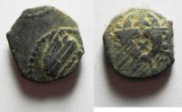 Ancient Coins - RARE DATED ISSUE. YEAR 10: NABATAEA. Aretas IV. 9 BC- AD 40. AE 13