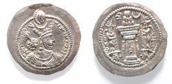Ancient Coins - Sasanian Empire. Bahram V or Varhran V (A.D. 420-438). Silver AR Drachm.