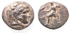 Ancient Coins - Macedonian Kings. Alexander III the Great (336-323 BC). AR tetradrachm (26mm, 17.09g). Uncertain mint in Koile Syria or Phoenicia. Posthumous issue struck c. 317-301 BC.