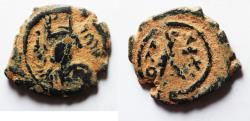 Ancient Coins - Maurice Tiberius AE HALF FOLLIS