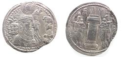 Ancient Coins - SASANIAN KINGS. Vahr?m (Bahram) II, with Queen and Prince 4. AD 276-293. AR Drachm