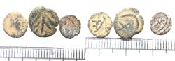 Ancient Coins - LOT OF 3 LATE ROMAN AE 4s and a BYZANTINE PENTANUMMIUM. AS FOUND