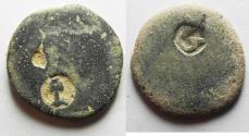 Ancient Coins - JUDAEA. COUNTER-MARKED AE 24