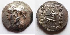 Ancient Coins - Kings of Elymais. Kamnaskires III, with Anzaze. AR Tetradrachm.