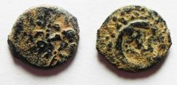 Ancient Coins - Biblical Widow's Mite: Alexander Jannaeus (103-76 BC) AE PRUTAH- ARAMIC INSCRIPTION