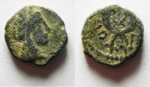 Ancient Coins - RARE DATED ISSUE: 	NABATAEA. Aretas IVt. 9 BC- AD 40. AE 15