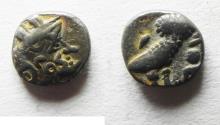 Ancient Coins - South Arabia. Sabean kingdom. Late 4th-mid 2nd centuries BC. AR eighth unit (8mm, 0.54g). Imitating Athens.