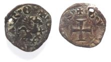 World Coins - Medieval. Italy. Republic of Genoa (1139-1339). AE quartaro (14mm, 0.95g).