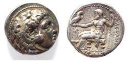 Ancient Coins - Seleukid Kings. Seleukos I Nikator (312-281 BC). AR Tetradrachm (23mm, 17.03g). In the name and types of Alexander III of Macedon. Ekbatana mint. Struck c. 311-305 BC.