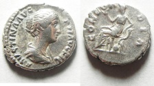 Ancient Coins - FAUSTINA JUNIOR SILVER DENARIUS 
