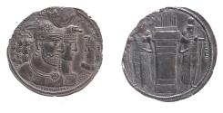 Ancient Coins - SASANIAN KINGS. Vahr?m (Bahram) II, with Queen and Prince 4. AD 276-293. AR Drachm