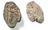 Ancient Coins - Roman Egypt. 2nd-3rd century AD. Lead seal impression (20 x 13 mm). Athena standing r., holding spear and Nike to r., shield.