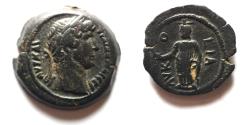 Ancient Coins - CHOICE: Egypt. Alexandria under Hadrian (AD 117-138). AE obol (19mm, 5.12g). Lykopolite Nome. Struck in regnal year 11 (AD 126/7).