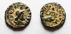 Ancient Coins - Festival of Isis coinage. Alexandria, 4th century AD. AE12
