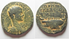 Ancient Coins - RARE MEDALLION: DECAPOLOS. GADARA UNDER ELAGABALUS (AD 218-222). AE MEDALLION (30MM, 16.61G). STRUCK IN CIVIC YEAR 281 (AD 217/18).