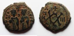 Ancient Coins - PHOCAS (with LEONTIA) AE HALF FOLLIS.