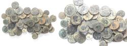 Ancient Coins - ROMAN LOT OF 52 BRONZE COINS. AS FOUND
