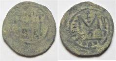 Ancient Coins - BEAUTIFUL. WELL-CENTRED & AS FOUND: ARAB-BYZANTINE AE FILS. TIBERIAS MINT