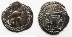 Ancient Coins - Sasanian Empire. Ardashir I (AD 224-241). AR obol (14mm, 0.53g). Mint C (“Ctesiphon”). Phase 3, ca. AD 233/4-238/9.
