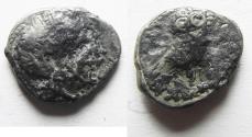 Ancient Coins - ARABIA, Southern. Saba'. Late 4th–mid 2nd centuries BC. AR tmrt – Quarter Unit (12mm, 1.09 g). Imitating Athens.