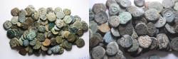 Ancient Coins - DEALER'S LOT OF 100: JUDAEA. MIXED AE PRUTOT.