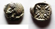 Ancient Coins - Ionia. Miletos circa 525-475 BC. AR Diobol