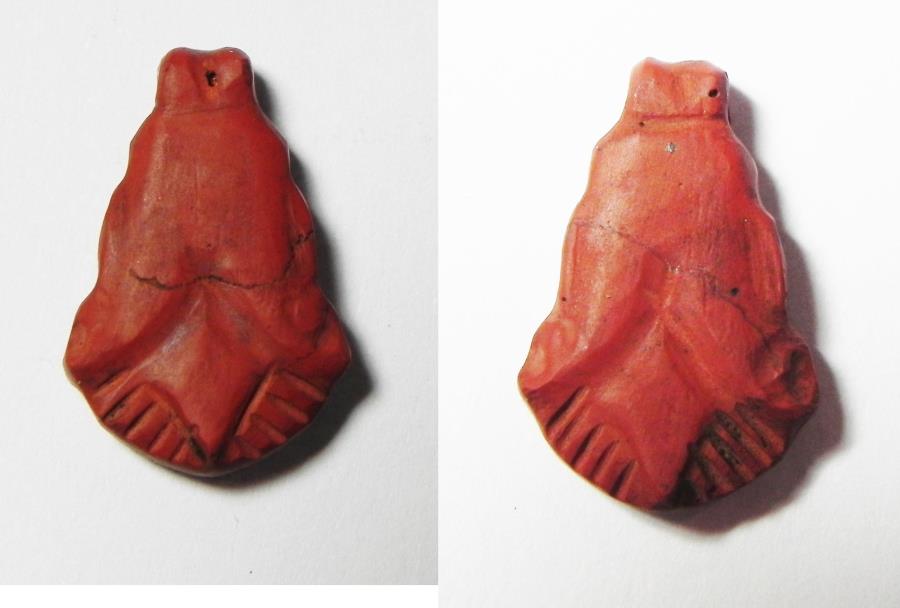 Ancient Egyptian New Kingdom Red Jasper Stone Pendant In The Shape Red Jasper Stone Pendant In The Shape Of A Lotus Flower 1550 1077 B C