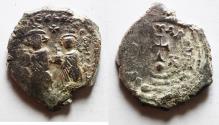 Ancient Coins - Byzantine Empire; Heraclius, with Heraclius Constantine. 610-641. AR Hexagram