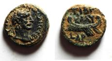 Ancient Coins - CHOICE AS FOUND: 	JUDAEA. Galilee, Tiberias. Hadrian. Æ 13