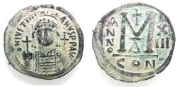 Ancient Coins - BYZANTINE. Justinian I (AD 527-565). AE follis .